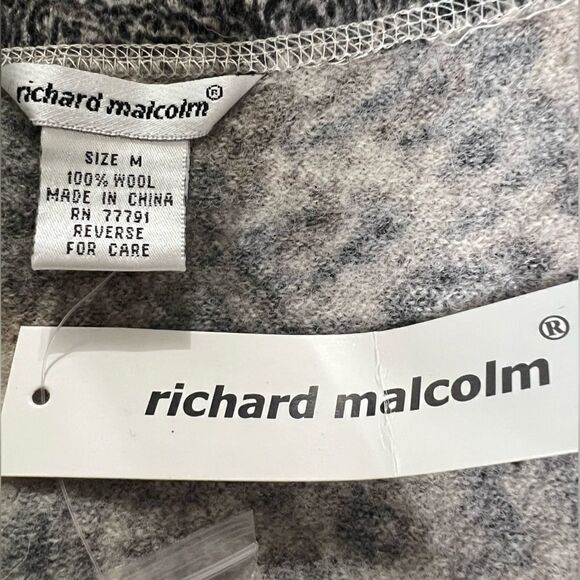 Richard Malcolm wool floral print button up jacket size medium artsy office - Picture 5 of 8